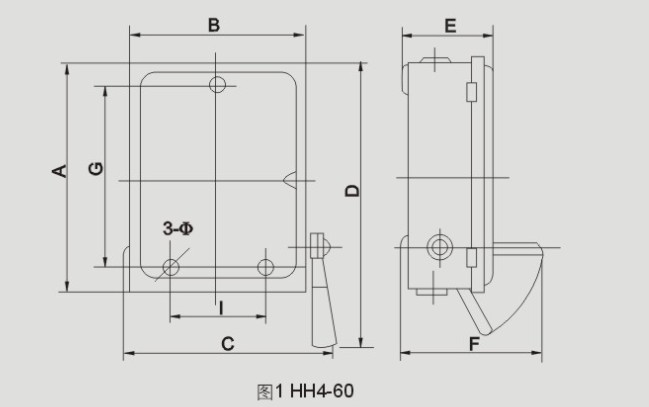 HH4pd负荷铁壳开兛_形尺寸图