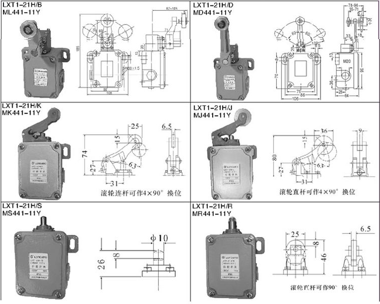 LXT1(S1)pd微动开兛_形尺寸图