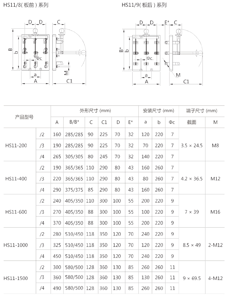 HD11pd刀开兛_形与安装寸