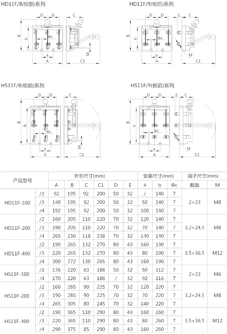HD11pd刀开兛_形与安装寸