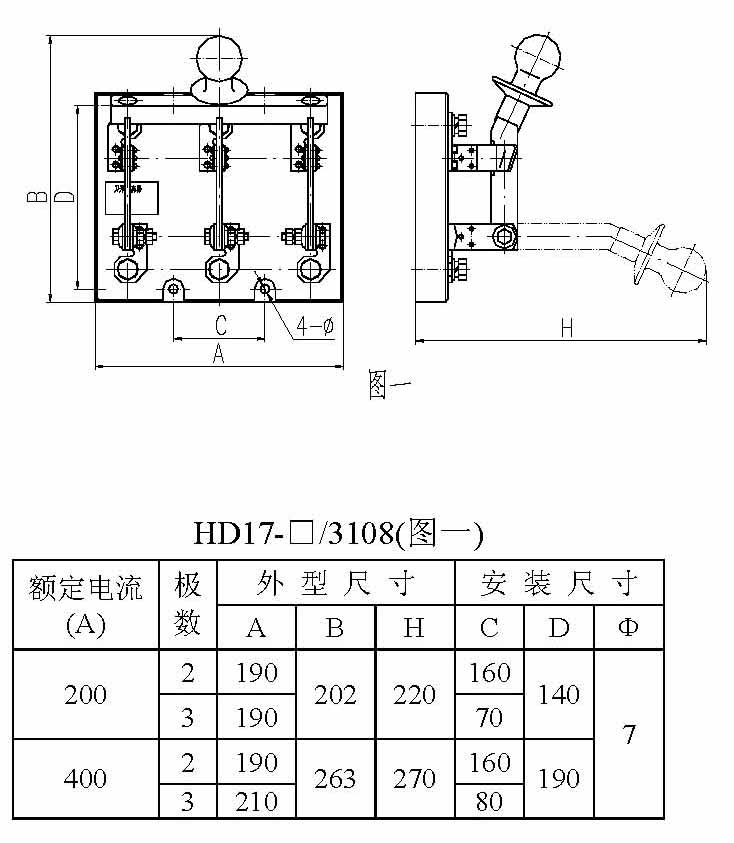 HD17pd刀形隔d外Ş寸