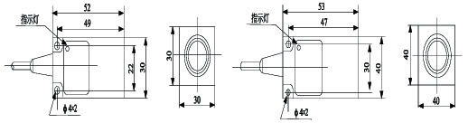 LJB30/LJB40甉|式传感器(接近开?外Ş?qing)安装尺? title=