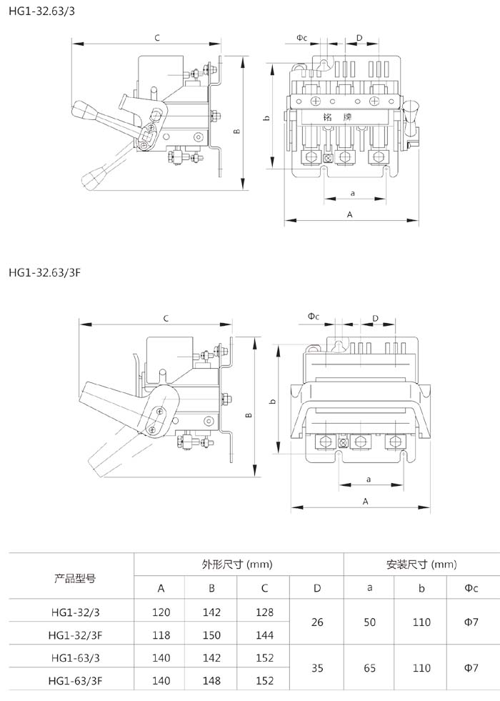 HG1pd熔断器式刀开兛_形尺寸图